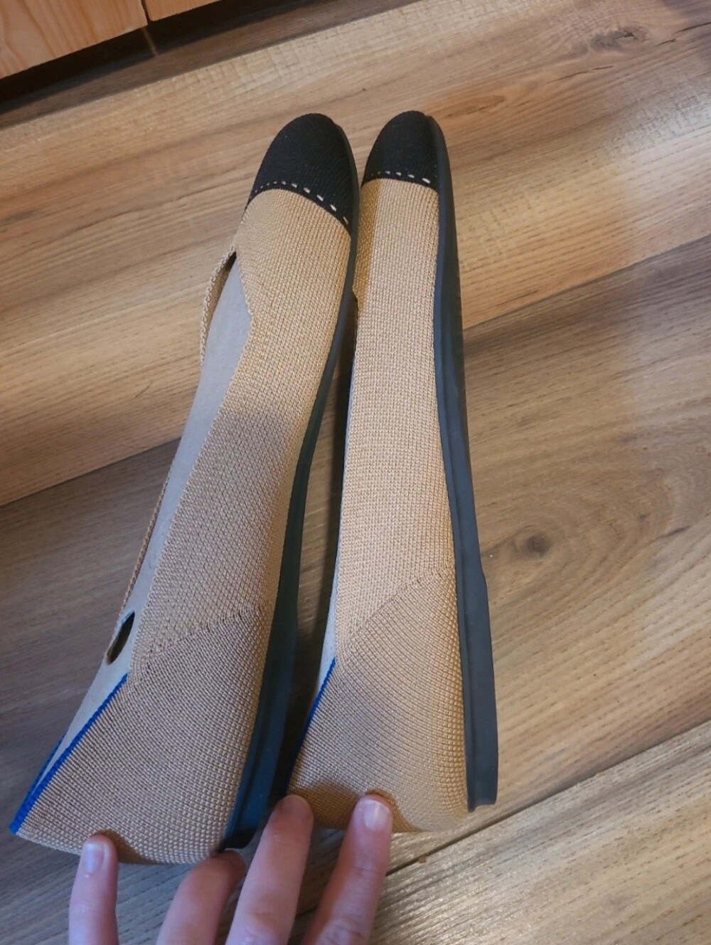Neutral Two-Tone Rothy's The Flat - Picture 4 of 9
